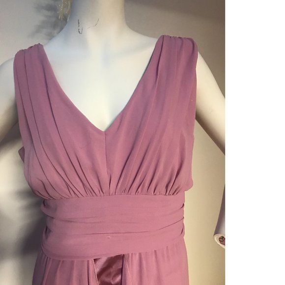 NWT Le Chateau Lilac Purple Lavender Chiffon Wedding Gown Maxi dress - Picture 4 of 5